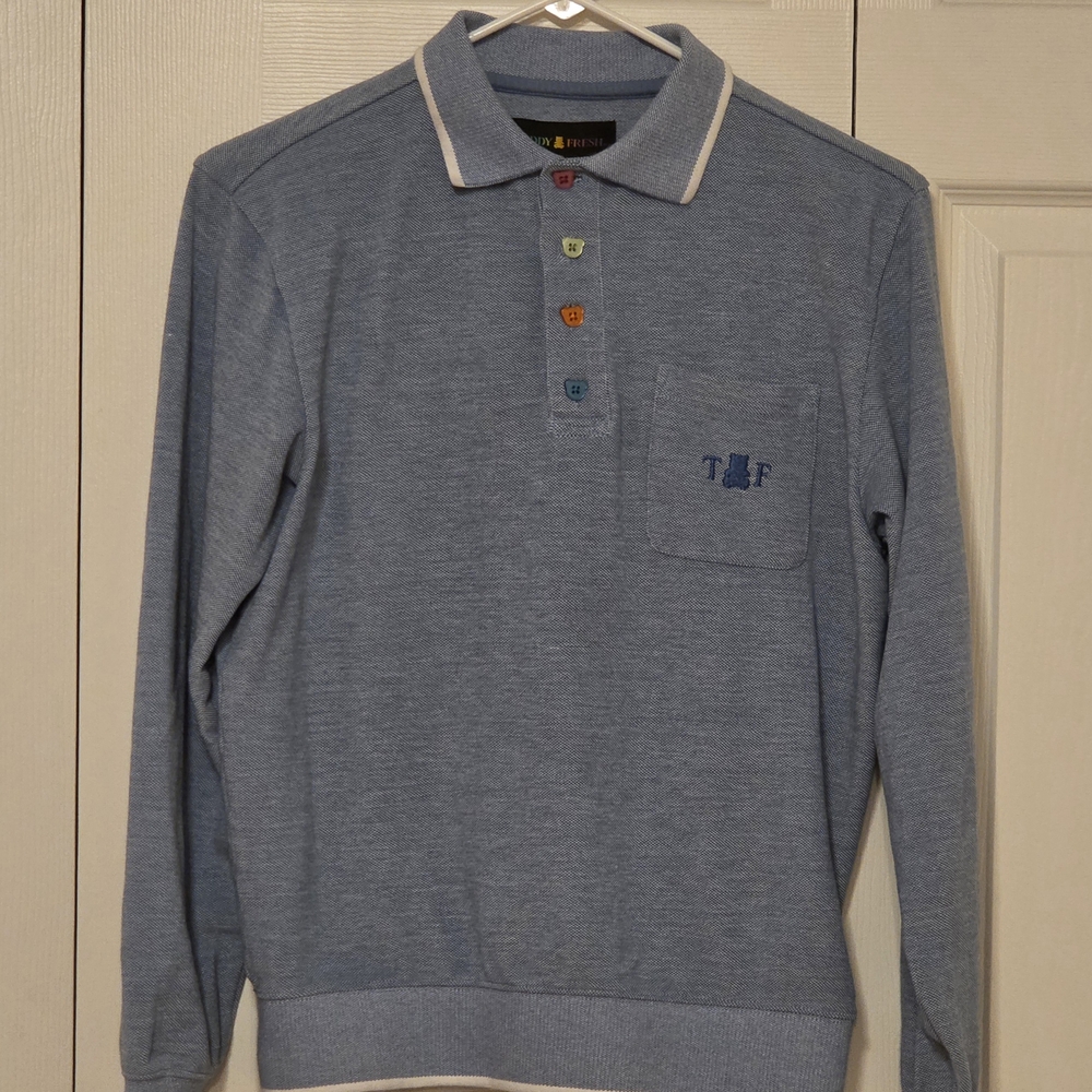 UNISEX Teddy Fresh Blue Polo with Multicolor Buttons